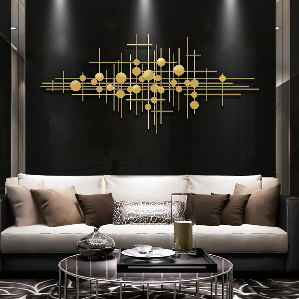 58,3" Modern Altın Metal Duvar Dekoru