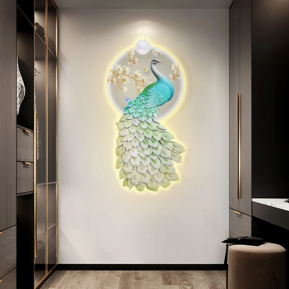 Akrilik Tavuskuşu Duvar Sanatı 