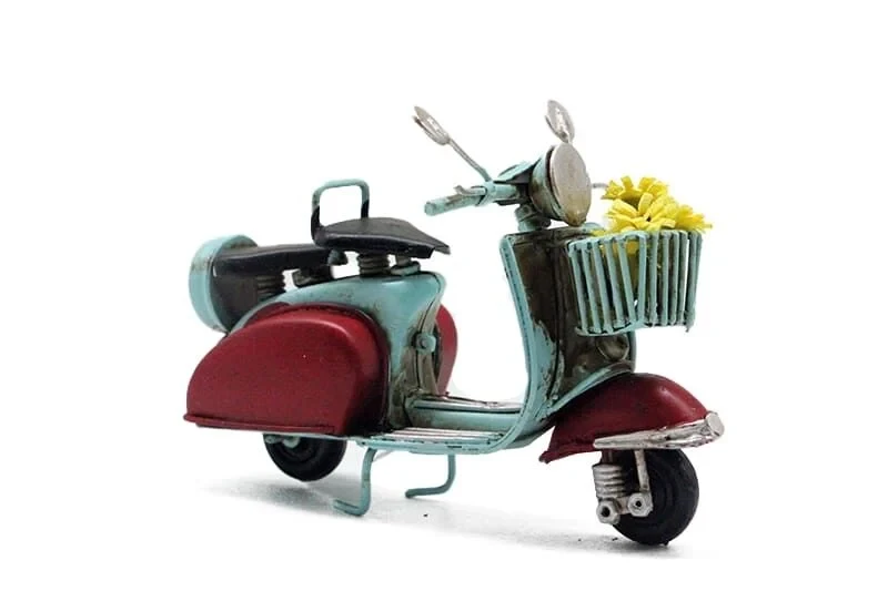Metal Model Sepetli Vespa Motosiklet
