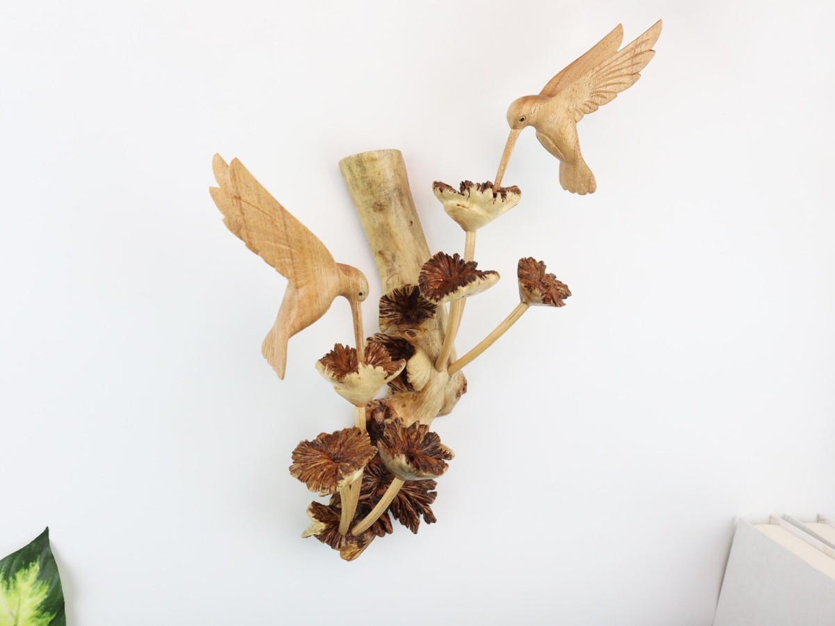Ahşap Sinek Kuşu Duvar Sanatı
