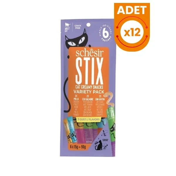 Schesir Cat Stick Karışık Lezzetli Sıvı Kedi Ödül Maması