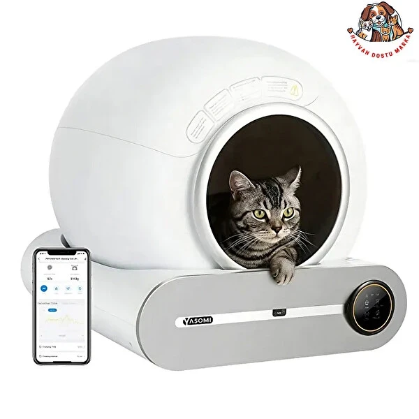 Yasomi Smart Cat Cleaner 9 L Kapasiteli ve Wi-Fi Uygulama Bağlantılı Kedi Tuvaleti